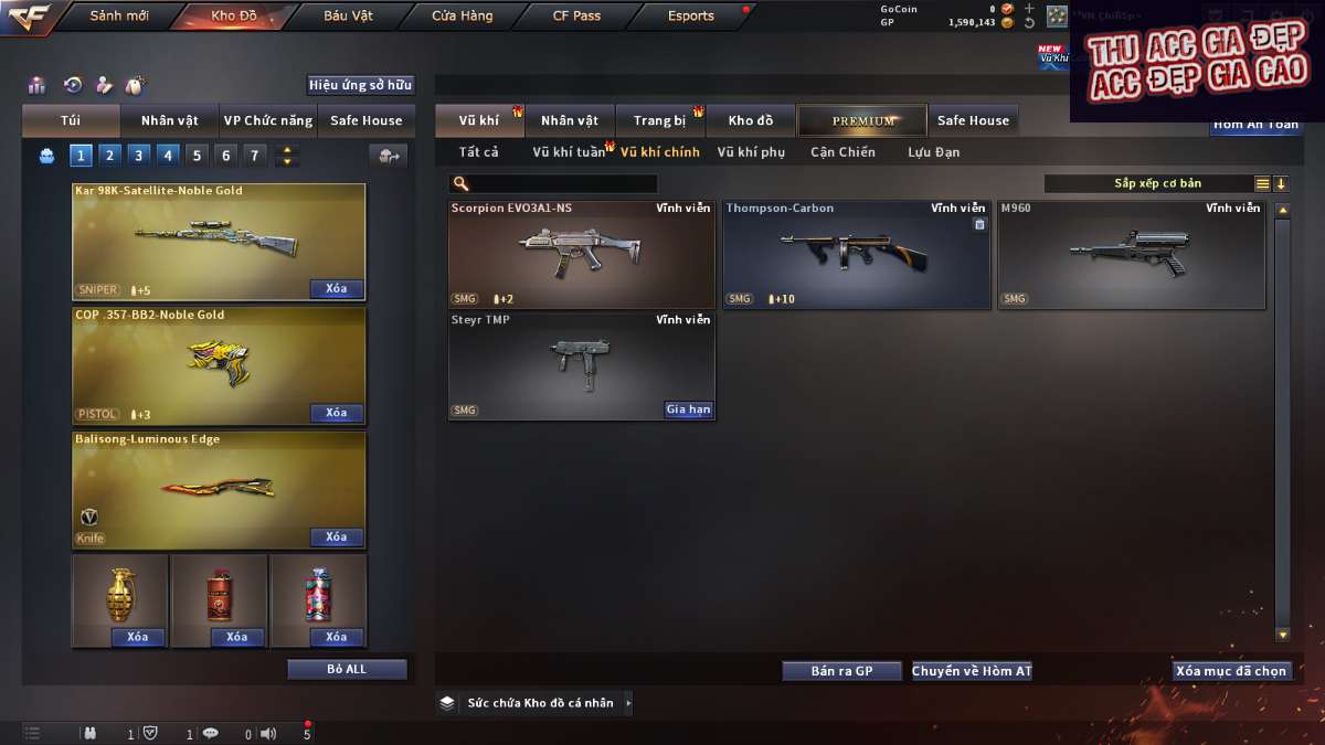 shop acc cf uy tin gia re